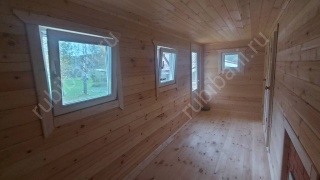 Баня из бруса 6×4 с крыльцом (Б-22), 24 м²