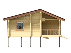 Баня из оцилиндрованного бревна 8.5×9 (ББ-40), 67 м²