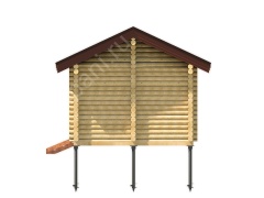 Баня из оцилиндрованного бревна 4.5×6 м (ББ-46), 27 м²