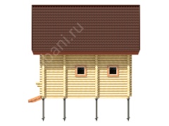 Баня из оцилиндрованного бревна 6×6 м (ББ-47), 27 м²