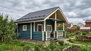 Баня 5×3 с террасой, 15 м²