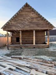 Баня 6×6 с террасой, 48 м²