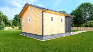 Одноэтажная баня из бруса 36 м²