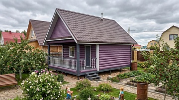 Баня 6×6 с террасой, 48 м²