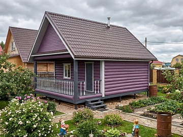 Баня 6×6 с террасой, 48 м²