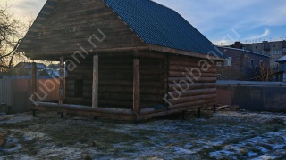 Баня 6×6 с террасой, 48 м²
