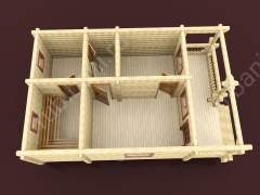 Баня из бревна 5.5×8.5 (ББ-7), 46.75 м²