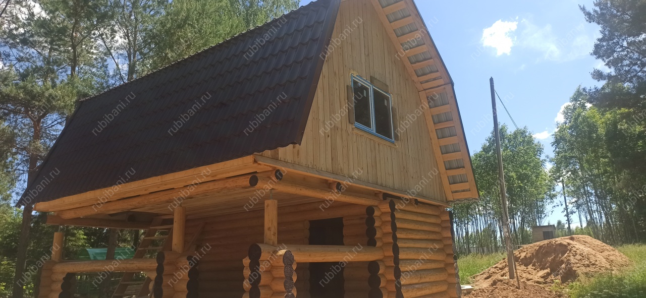 Дом-баня 6х4 с террасой и мансардой — фото 2 Дом-баня 6х4 с террасой и мансардой — фото 2