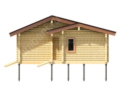 Баня из оцилиндрованного бревна 8.5×9 (ББ-40), 67 м²