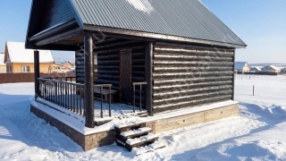 Баня 6×6 с террасой, 48 м²