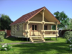 Баня из бревна 5.5×8.5 (ББ-7), 46.75 м²