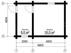 Дом 4×6 м в лапу, 24 м²
