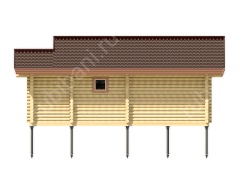 Баня из оцилиндрованного бревна 8.5×9 (ББ-40), 67 м²