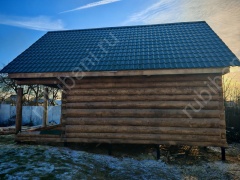 Баня 6×6 с террасой, 48 м²
