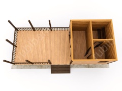 Баня из бруса 4×10 с террасой (Б-38), 40 м²