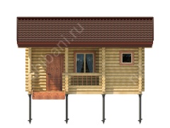 Баня из оцилиндрованного бревна 4.5×6 м (ББ-46), 27 м²