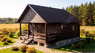 Баня 6×4 с террасой, 36 м²