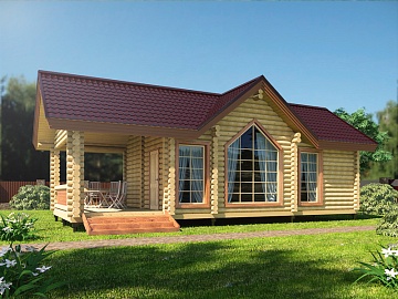 Баня из оцилиндрованного бревна 5×11 (ББ-52), 55 м²
