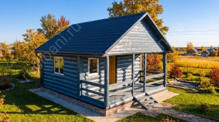 Баня 6×4 с террасой, 36 м²
