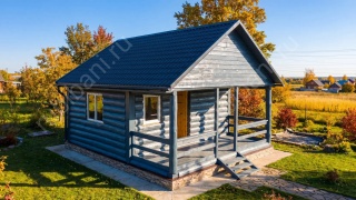 Баня 6×4 с террасой, 36 м²