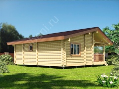 Баня из оцилиндрованного бревна 8.5×9 (ББ-40), 67 м²