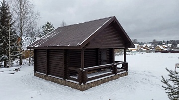 Баня 6×6 с террасой, 48 м²