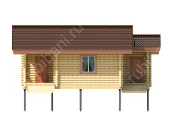 Баня из оцилиндрованного бревна 8.5×9 (ББ-40), 67 м²