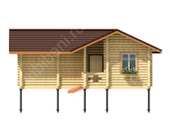 Баня из оцилиндрованного бревна 6.5×9 (ББ-50), 46 м²