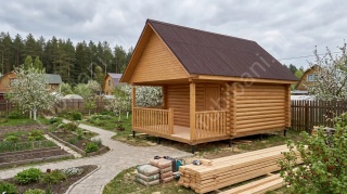 Баня 4×3 с террасой, 20 м²