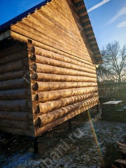 Баня 6×6 с террасой, 48 м²