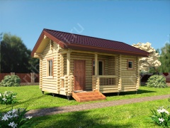 Баня из оцилиндрованного бревна 4.5×6 м (ББ-46), 27 м²