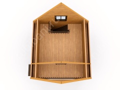 Баня из бруса 6×6 с мансардой и террасой (Б-30), 36 м²