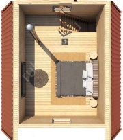 Дом-баня 6×6 с террасой, 36 м²