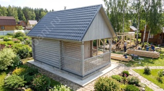 Баня 4×3 с террасой, 20 м²