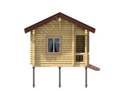 Баня из оцилиндрованного бревна 4.5×6 м (ББ-46), 27 м²
