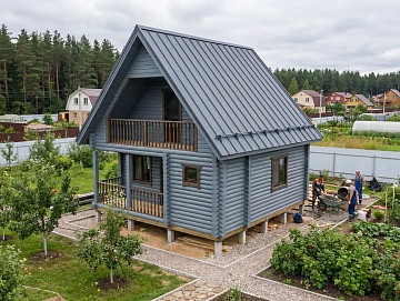 Дом-баня 6×4 с террасой, 24 м²