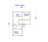 Баня из оцилиндрованного бревна 6.5×9 (ББ-50), 46 м²