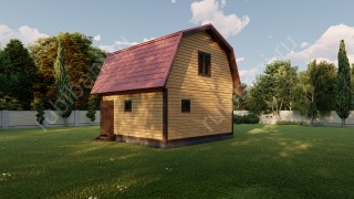Баня из бруса со спальной и террасой (БН-127) 63 м²