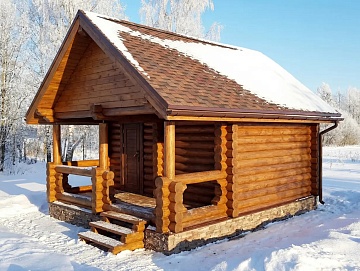 Баня 6×4 с террасой, 24 м²