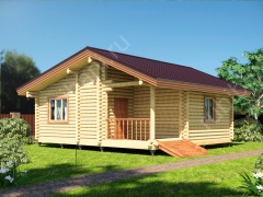 Баня из оцилиндрованного бревна 8.5×9 (ББ-40), 67 м²