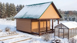 Баня 6×5 с террасой, 42 м²