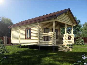 Баня из бревна 4.5×8.5 (ББ-17), 38.25 м² Баня из бревна 4.5×8.5 (ББ-17), 38.25 м²