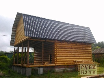 Дом-баня 6×8 с террасой, 48 м² Дом-баня 6×8 с террасой, 48 м²