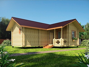 Баня из бревна 6.5×9 (ББ-50), 60 м² Баня из бревна 6.5×9 (ББ-50), 60 м²