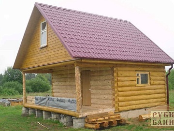 Дом-баня 6×4 с террасой, 24 м² Дом-баня 6×4 с террасой, 24 м²