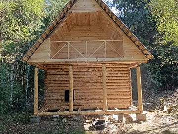 Дом-баня 7×5 с террасой, 35 м² Дом-баня 7×5 с террасой, 35 м²