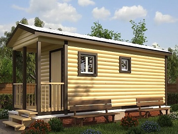 Мобильная баня 2.3×7 с крыльцом, 16.1 м² Мобильная баня 2.3×7 с крыльцом, 16.1 м²