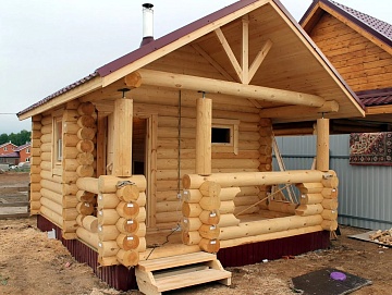 Баня 5×4 с террасой, 20 м² Баня 5×4 с террасой, 20 м²