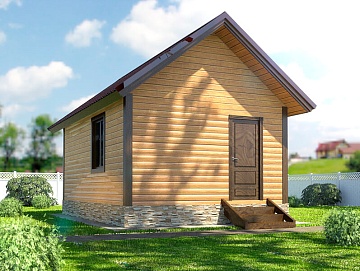 Баня из бруса 6×4 (Б-2), 24 м² Баня из бруса 6×4 (Б-2), 24 м²